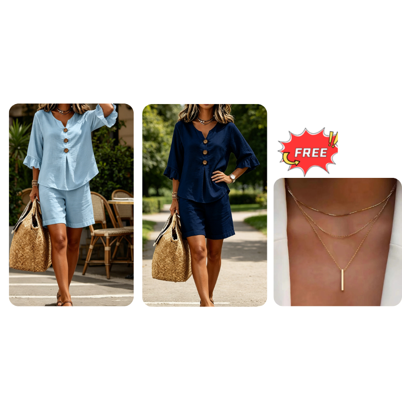 🎁Last Day Promotion 49% OFF🔥Women's Casual Cotton Two-Piece Outfit