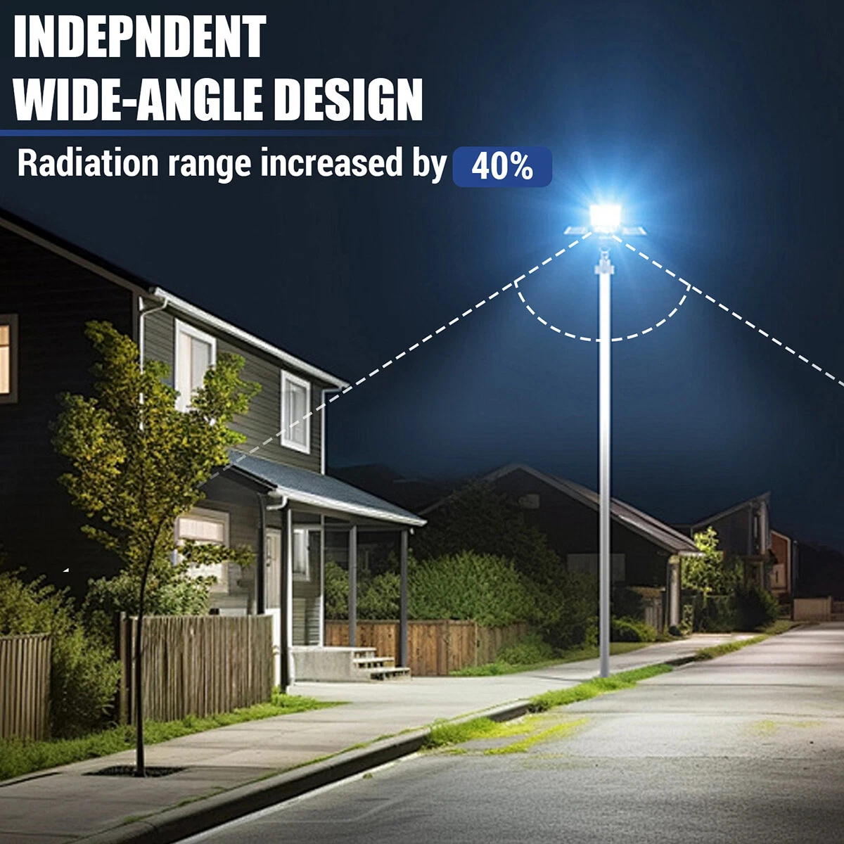 9999000LM Commercial LED Solar Street Light Motion Sensor Dusk-to-Dawn Road Lamp