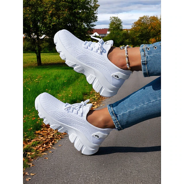 Women's Khaki Breathable Walking Shoes - Lightweight Lace-Up Comfort Sneakers For Travel and Daily Wear