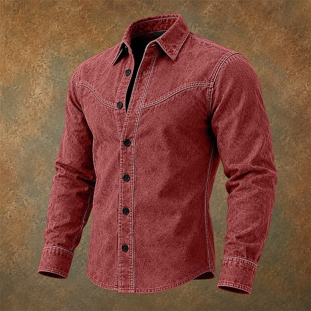 SoftFade™ Men Shirt Casual Shirt Demin Shirt Acid Wash Shirt