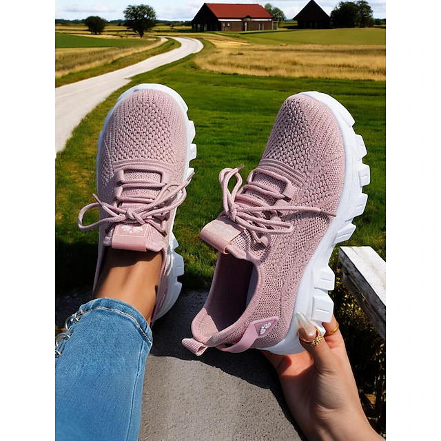 Women's Khaki Breathable Walking Shoes - Lightweight Lace-Up Comfort Sneakers For Travel and Daily Wear