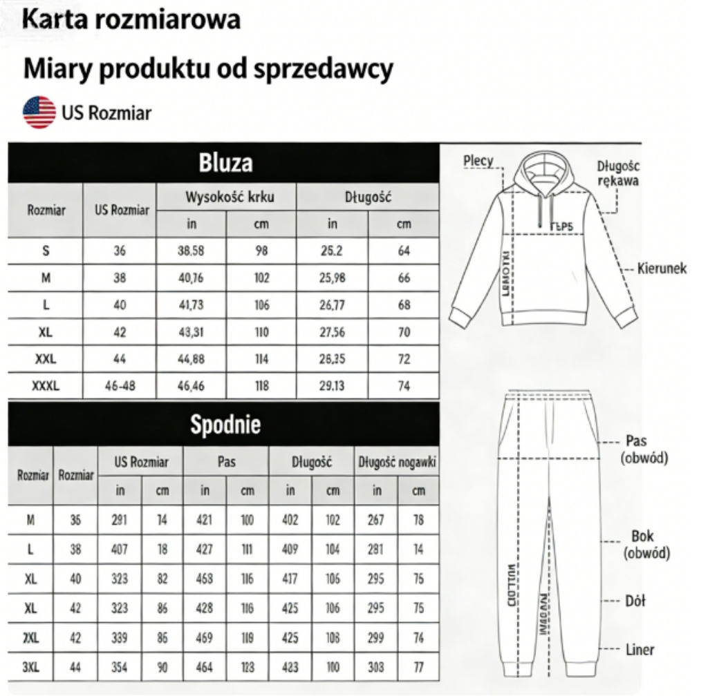 Bluza i komplet sportowy z nadrukiem „Milano”