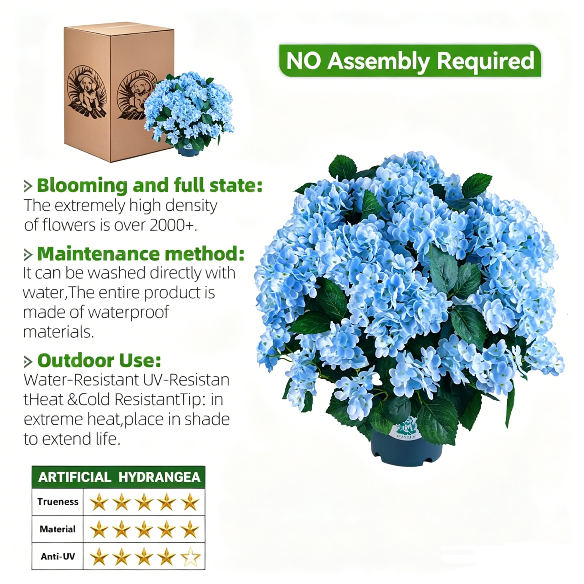 🔥Last Day 70% OFF🔥Artificial Outdoor Hydrangea Flowers - UV resistant, Waterproof, Windproof