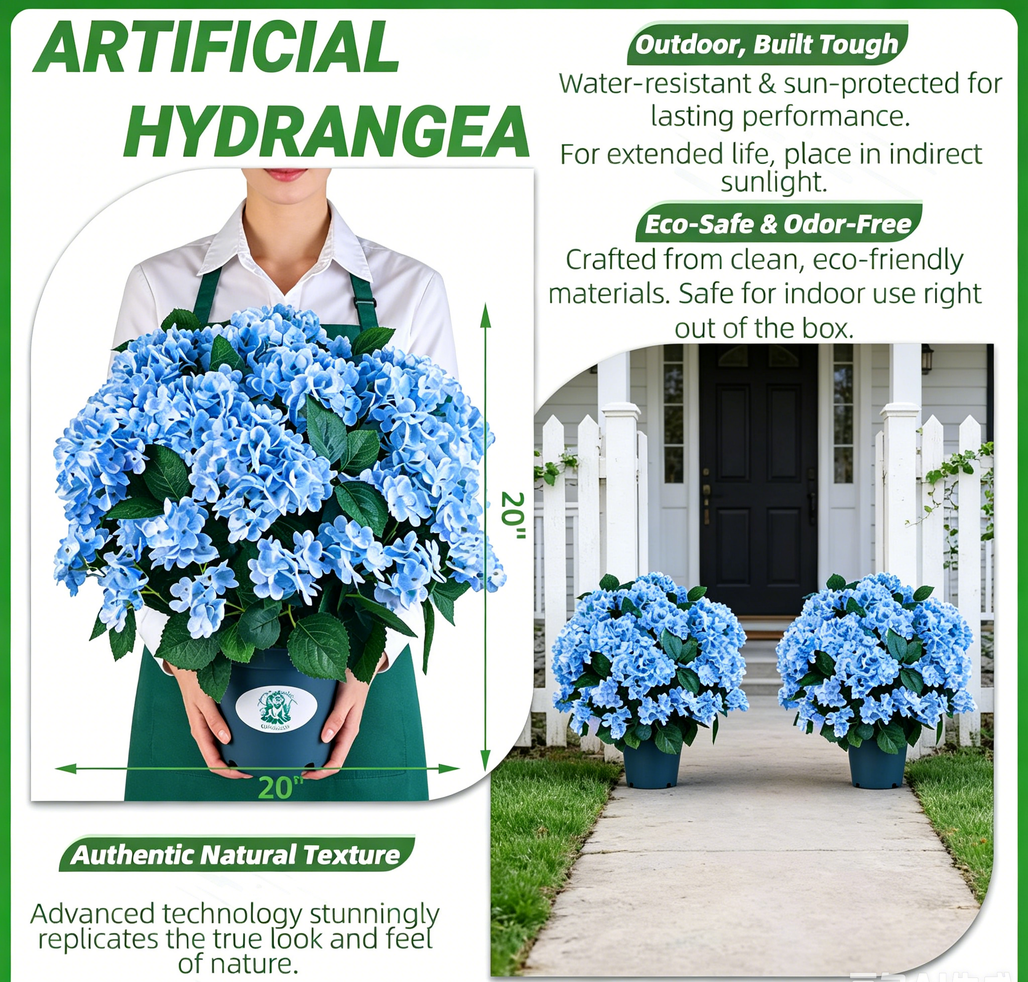 🔥Last Day 70% OFF🔥Artificial Outdoor Hydrangea Flowers - UV resistant, Waterproof, Windproof