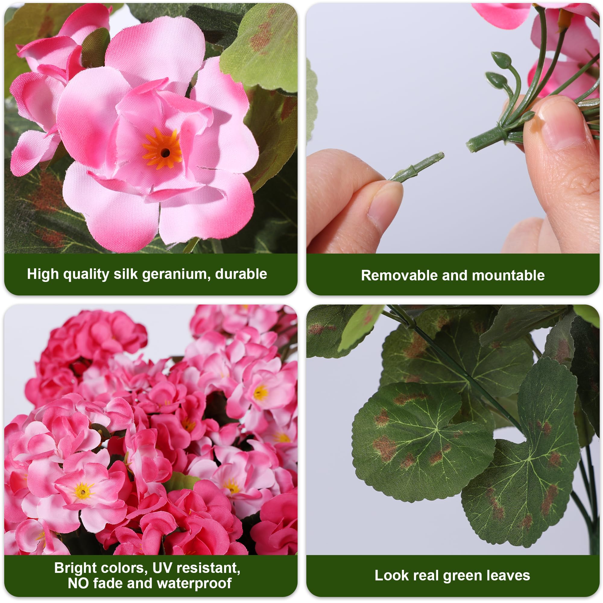 🔥Last Day 49% OFF🌼Artificial Geranium Flowers - UV resistant, Waterproof, Windproof