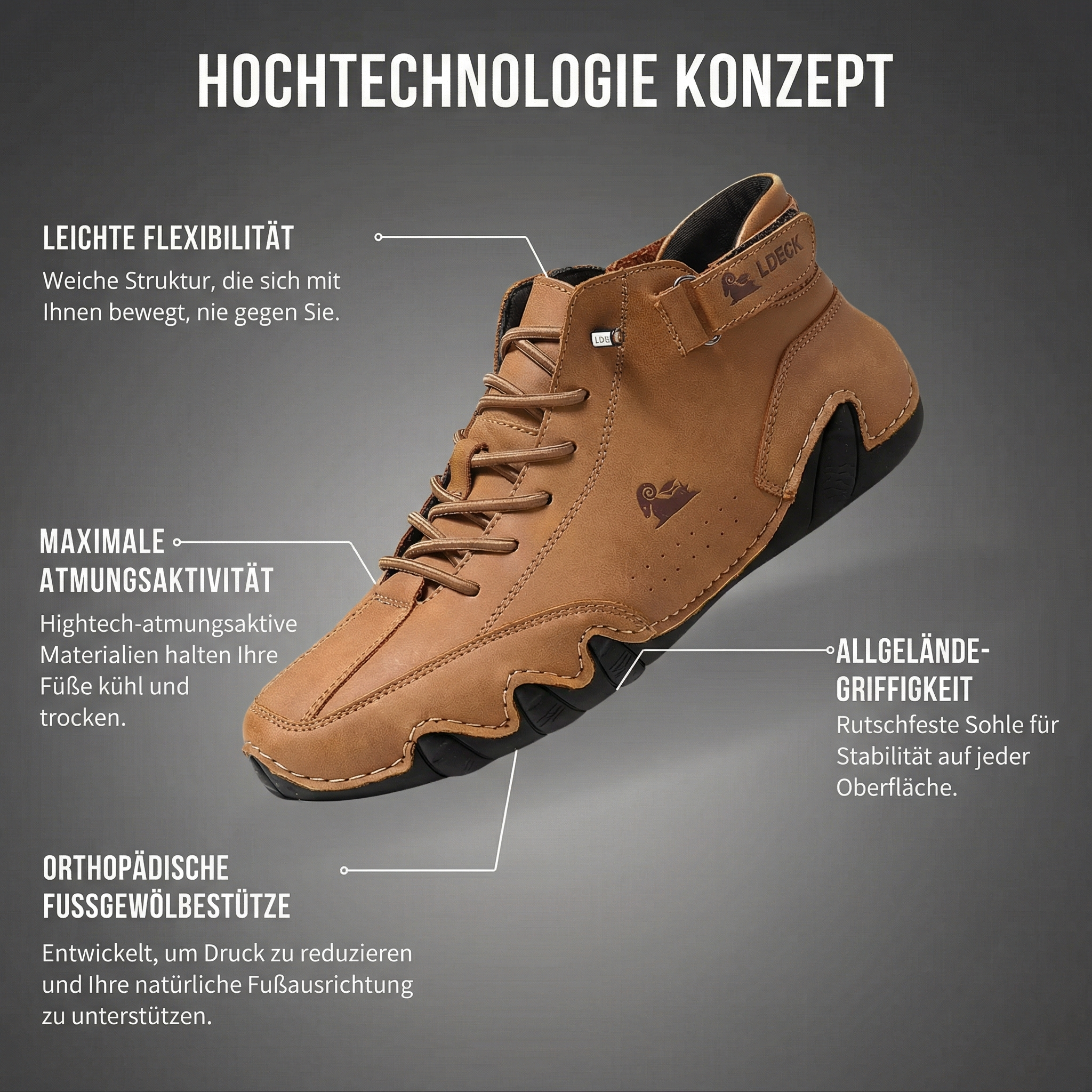 Wasserdichte und atmungsaktive orthopädische Schuhe