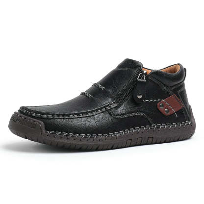 ⏰Zeitlich begrenzter Verkauf 70 % RABATT – Handgefertigte Slip-On-Fahrerstiefel aus hochwertigem Leder für Herren – breite Zehenpartie, Fußgewölbeunterstützung, wasserdicht, Druckentlastung, rutschfeste Sohle für Freizeit, Reisen und Outdoor