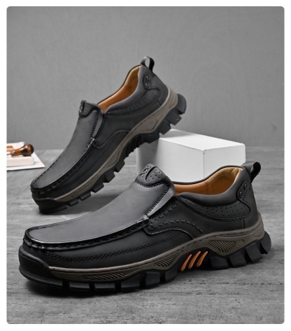 Orthopädische Herren-Wanderschuhe aus echtem Leder