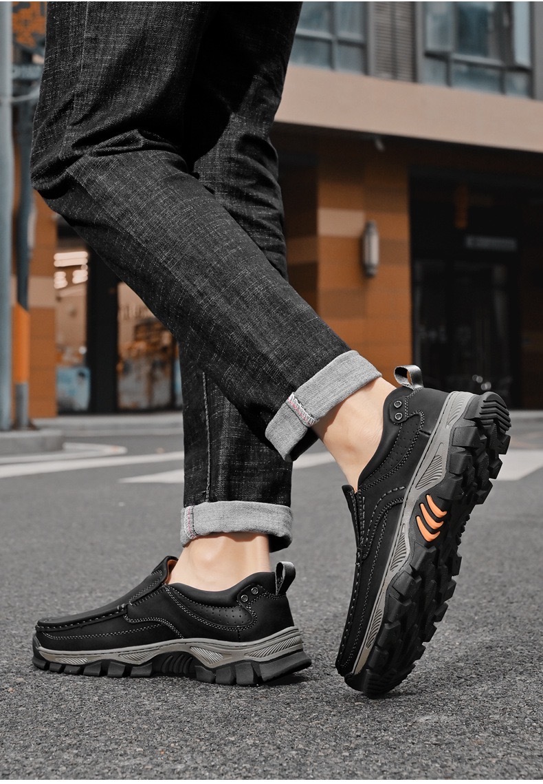 Orthopädische Herren-Wanderschuhe aus echtem Leder