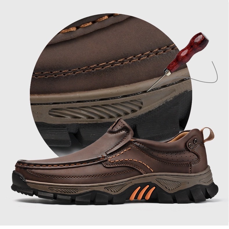 Orthopädische Herren-Wanderschuhe aus echtem Leder