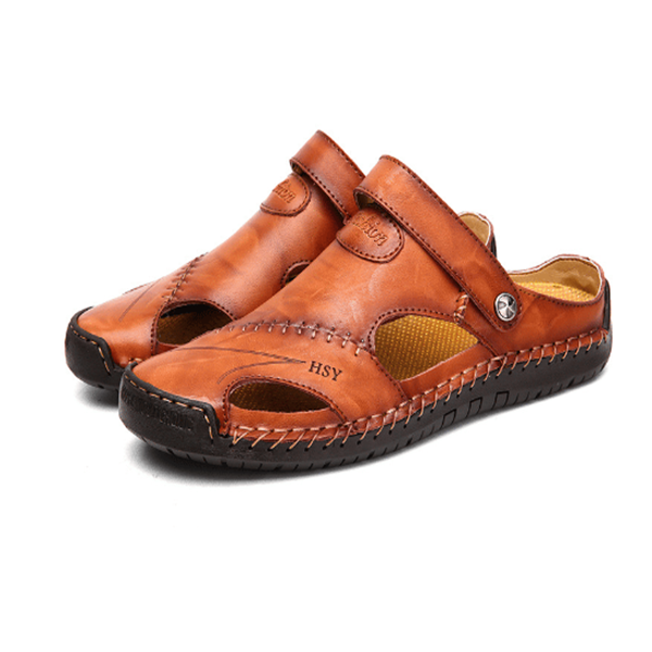 ✨LETZTER TAG DES SALE 50 % RABATT✨ Große Größe Weiches Leder Herren Atmungsaktive Outdoor-Sandalen