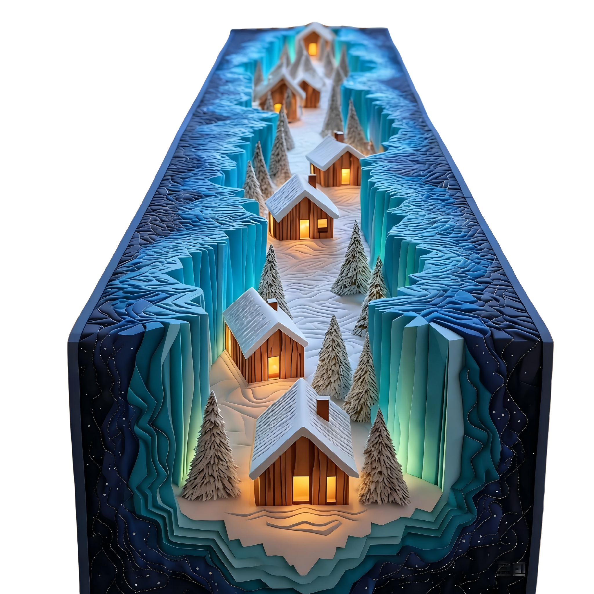 Winter Glow Horizon Quilted Table Runner NCU0TD1712