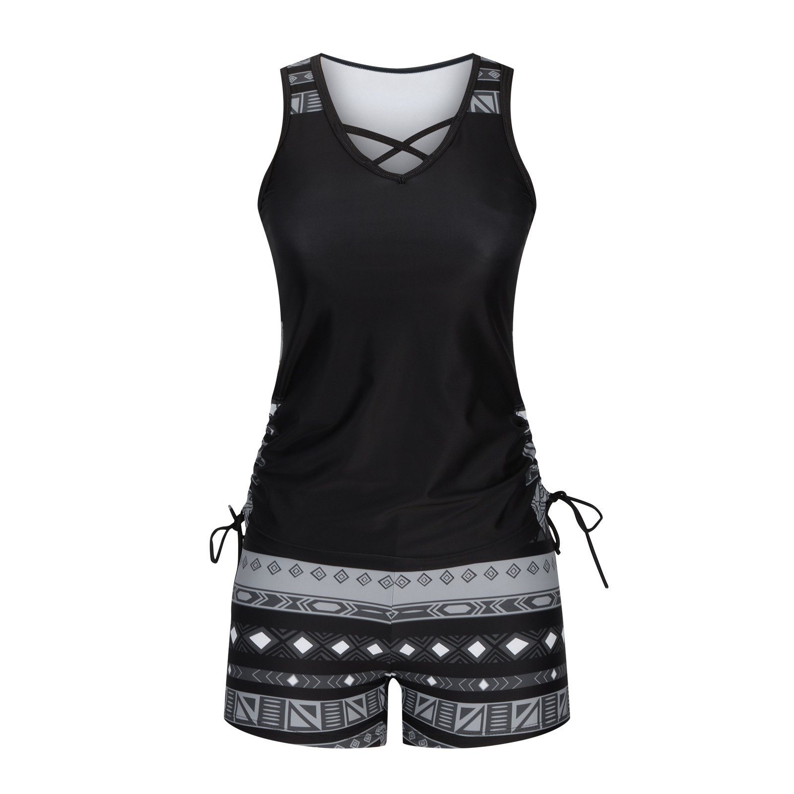 ⏰LAST DAY 60% OFF -  Women's 2-Piece Tummy Control Tankini Set with Built-In Bra – Flattering Boho Swimwear with Shorts🔥 Buy 2 Free Shipping