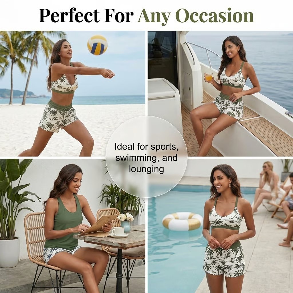 ⏰LAST DAY 50% OFF - 3 Piece Tankini with Shorts 🔥