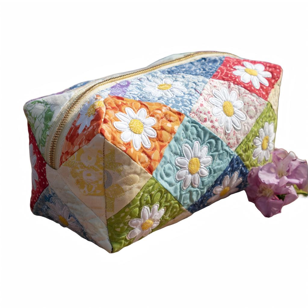 Bloomy Charm Quilted Makeup Bag 