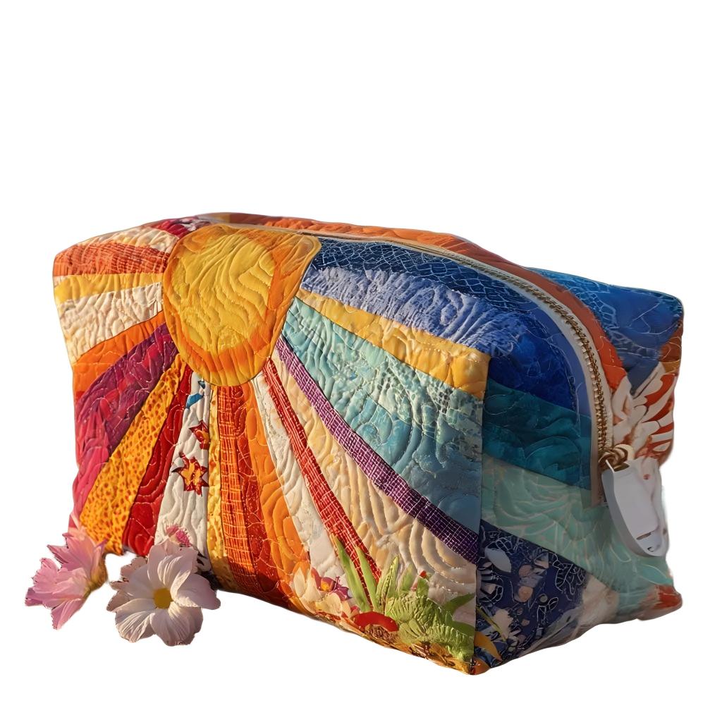 Boho Rays Quilted Makeup Bag 