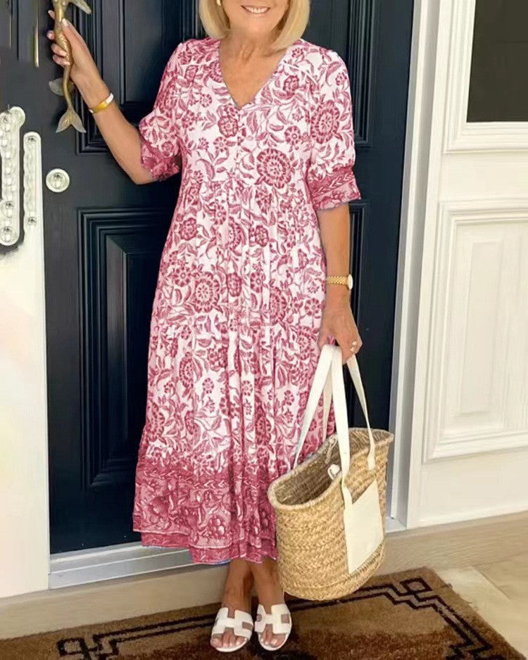 Graceful V-Neck Floral
