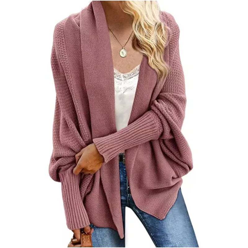 Women's Batwing Cable Knitted Slouchy Oversized Cardigan Sweater