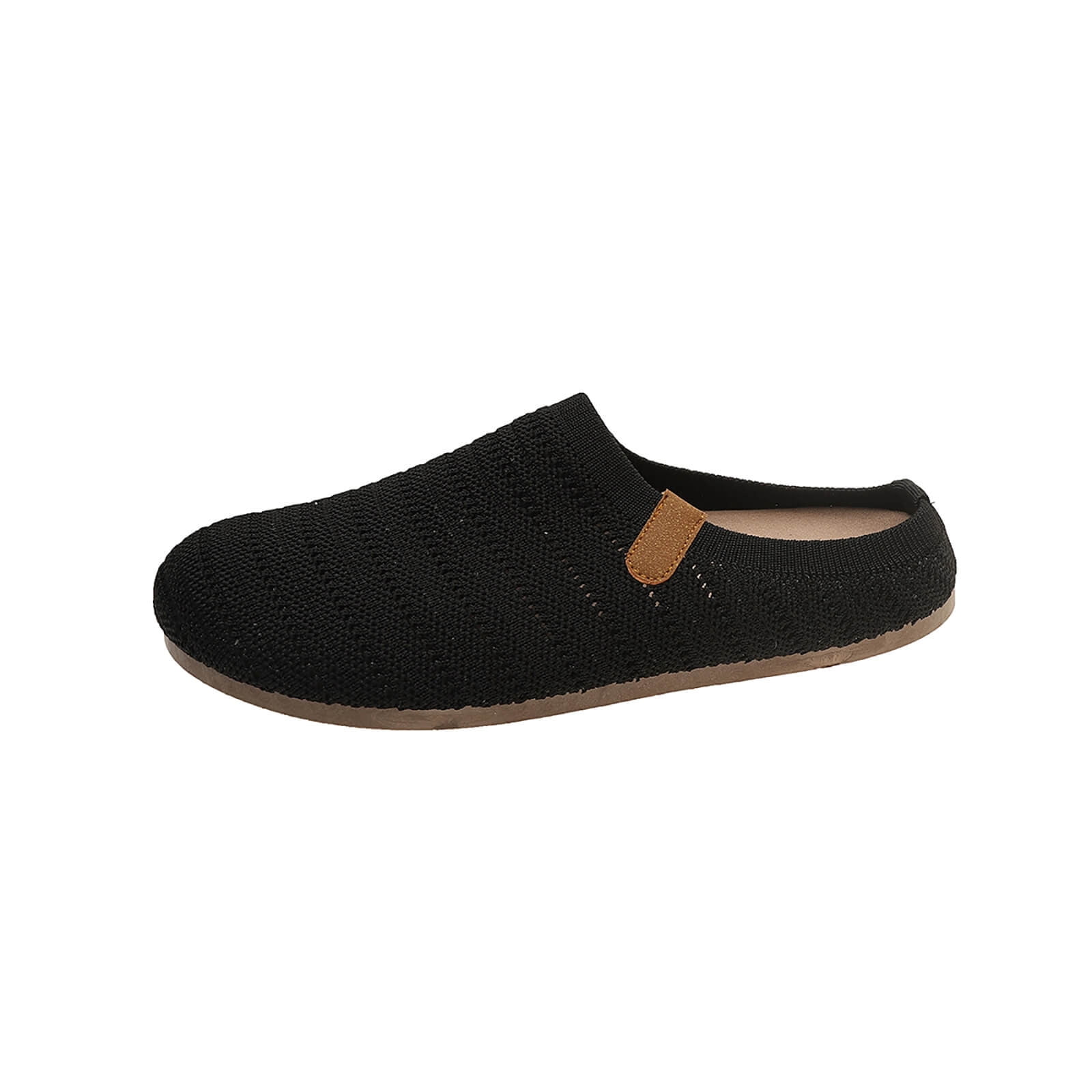 Hurxie Women Clogs Knit Slip On Mules Work Shoes with Arch Support Slippers Round Toe Slides Comfortable Flats Coffee 36