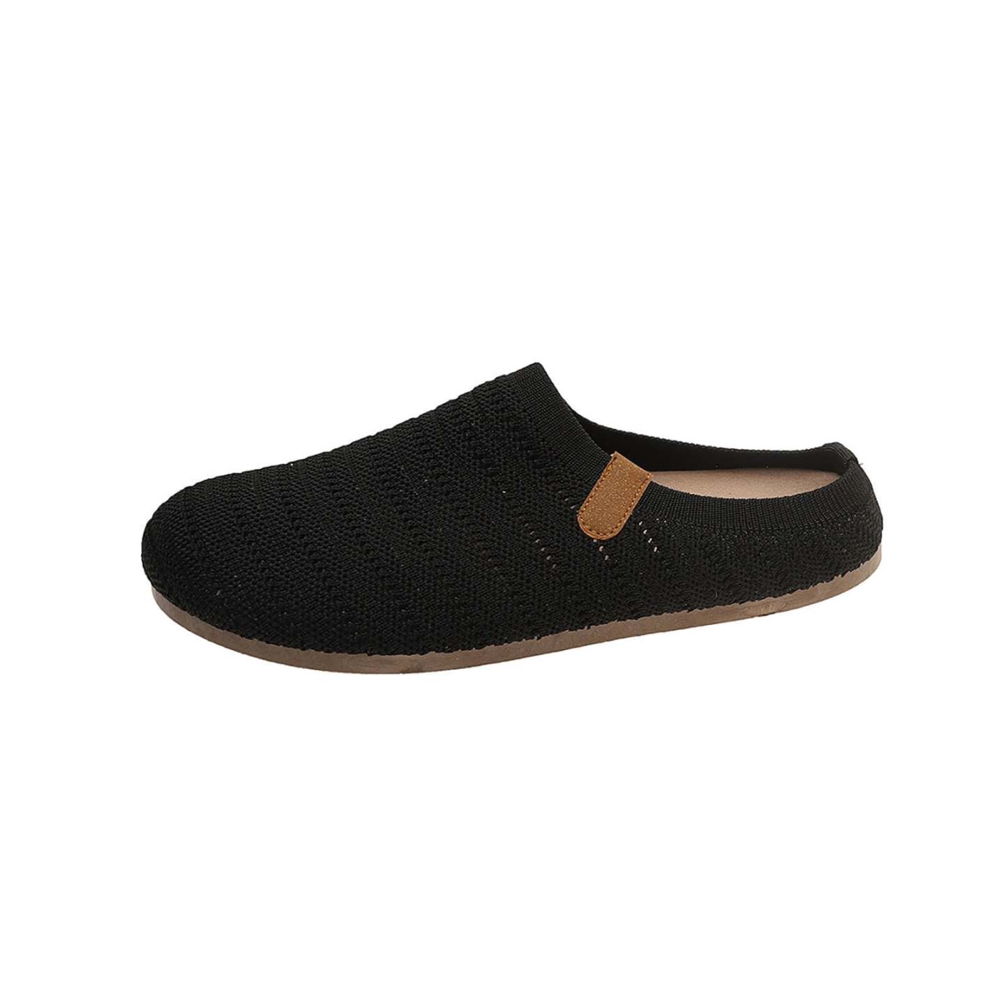 Hurxie Women Clogs Knit Slip On Mules Work Shoes with Arch Support Slippers Round Toe Slides Comfortable Flats Coffee 36