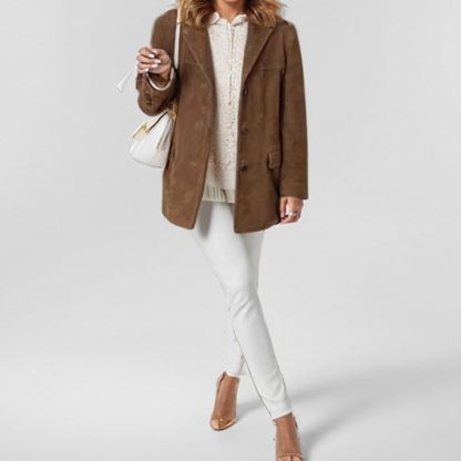 2025 Women's faux leather jacket plus size button down coat casual casual outerwear for winter