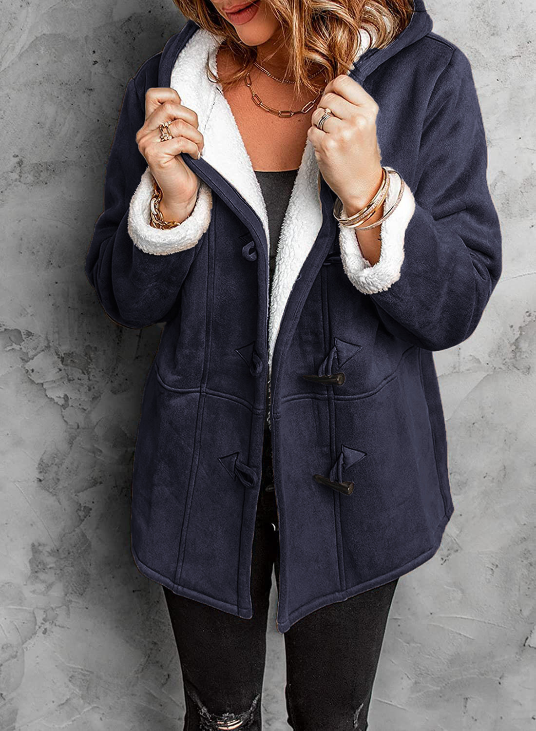 Women's Casual Wool Hooded Coat