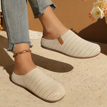 Hurxie Women Clogs Knit Slip On Mules Work Shoes with Arch Support Slippers Round Toe Slides Comfortable Flats Coffee 36