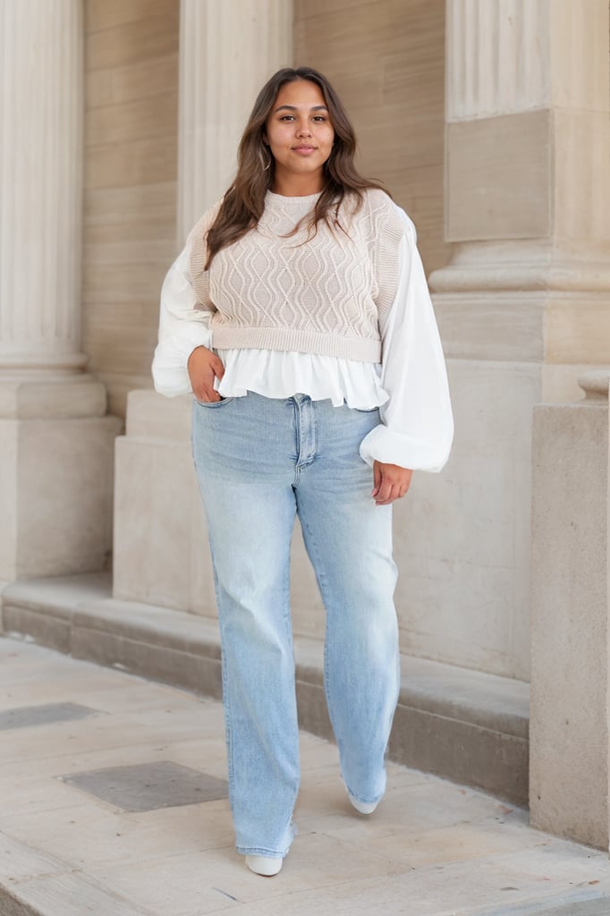 🏆LAST DAY SALE💥 Vintage Wash Plus-Size Jeans — Stretchy, Tummy Control & Straight Leg Fit