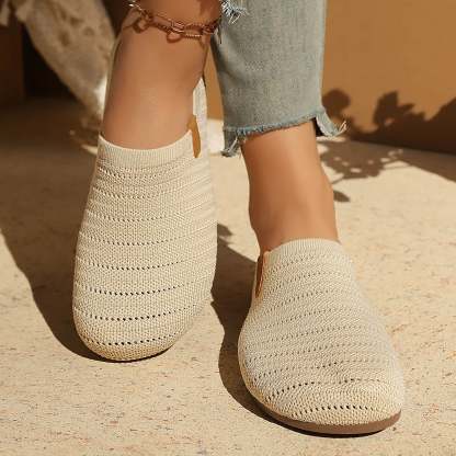 Hurxie Women Clogs Knit Slip On Mules Work Shoes with Arch Support Slippers Round Toe Slides Comfortable Flats Coffee 36