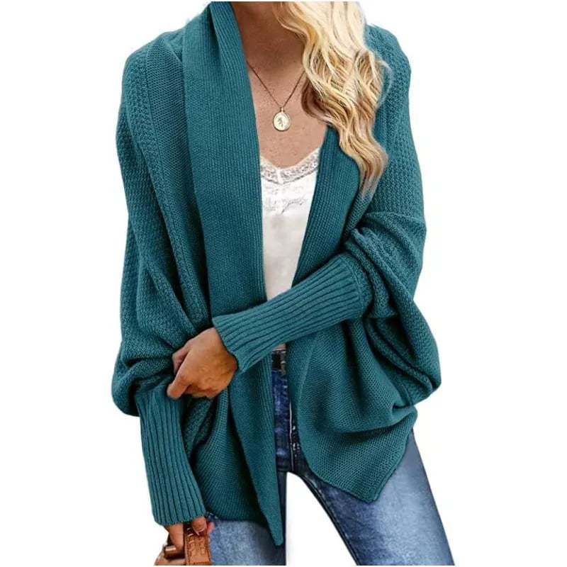 Women's Batwing Cable Knitted Slouchy Oversized Cardigan Sweater
