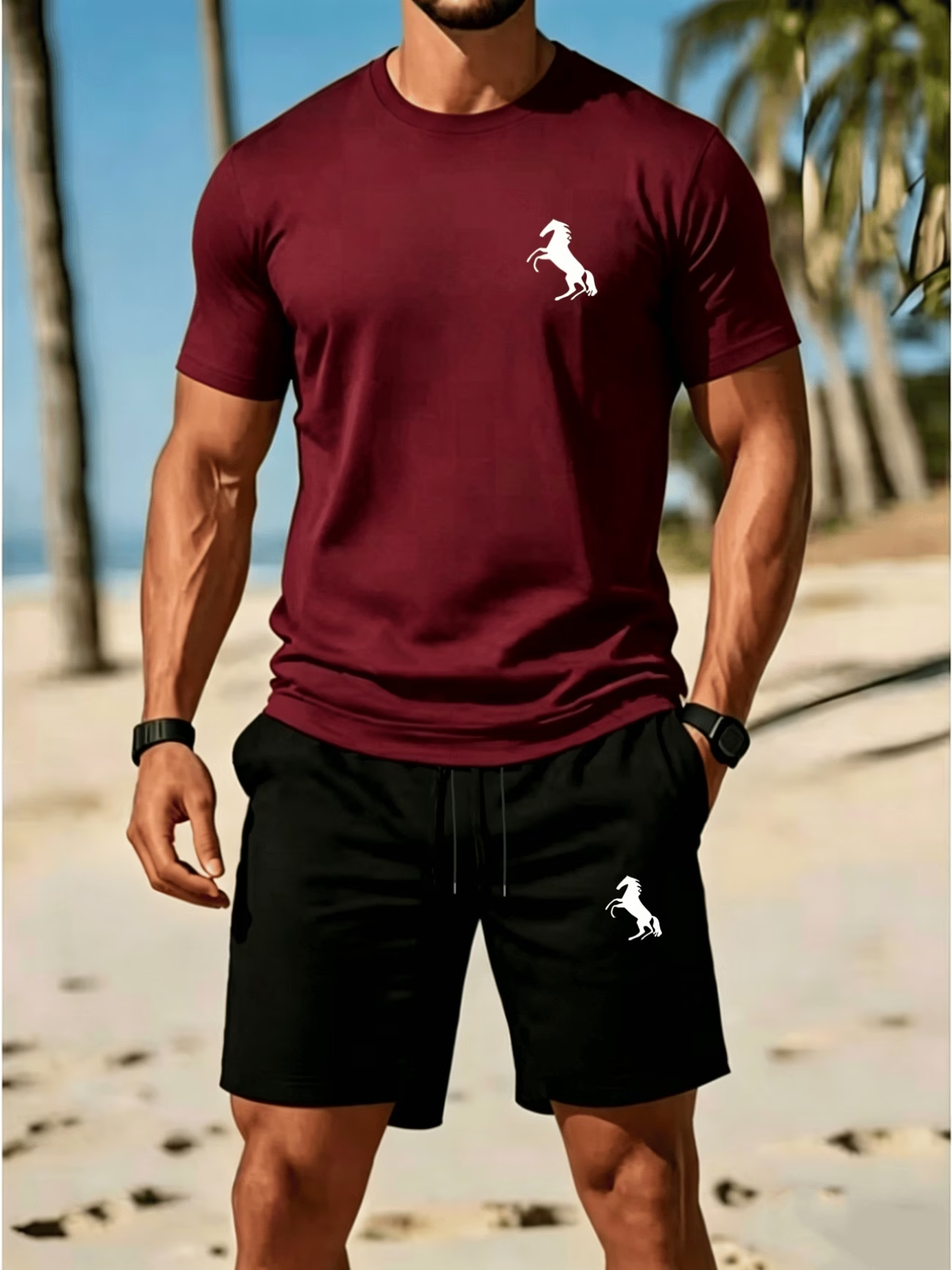Men's casual T-shirt and shorts set for summer