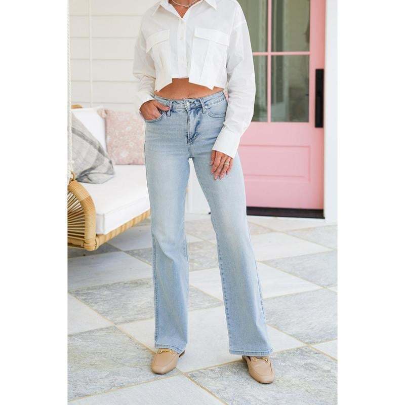🏆LAST DAY SALE💥 Vintage Wash Plus-Size Jeans — Stretchy, Tummy Control & Straight Leg Fit
