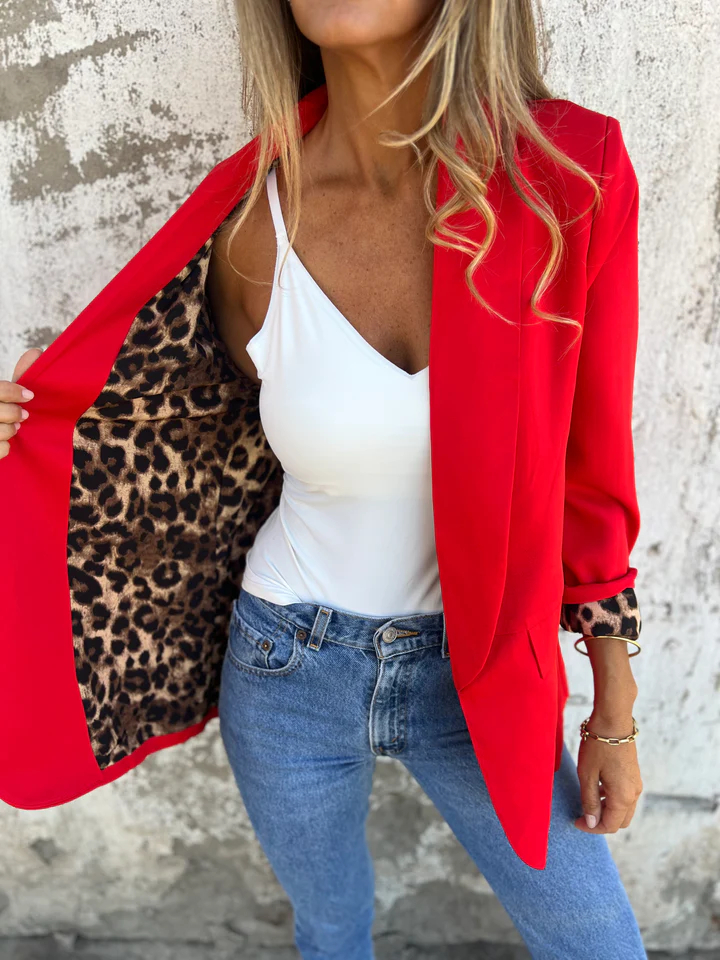 CLEARANCE SALE🔥Leopard Lined Blazer