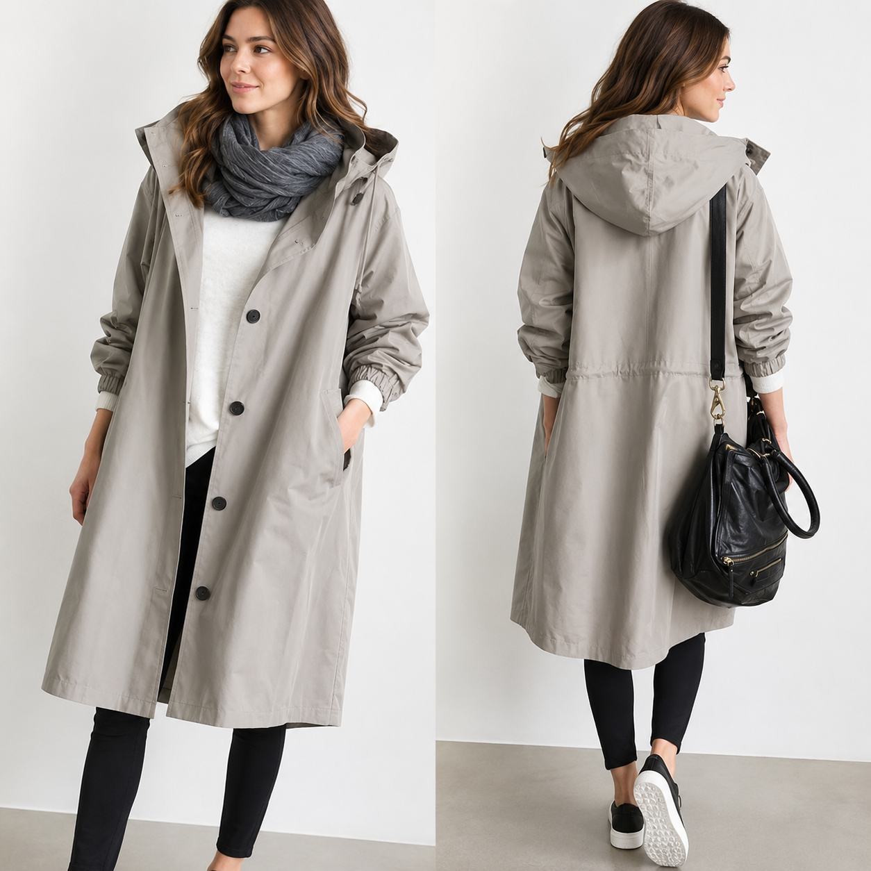 🔥 50% OFF Clearance | Women's Oversized Hooded Water-Resistant Windbreaker Rain Jacket
