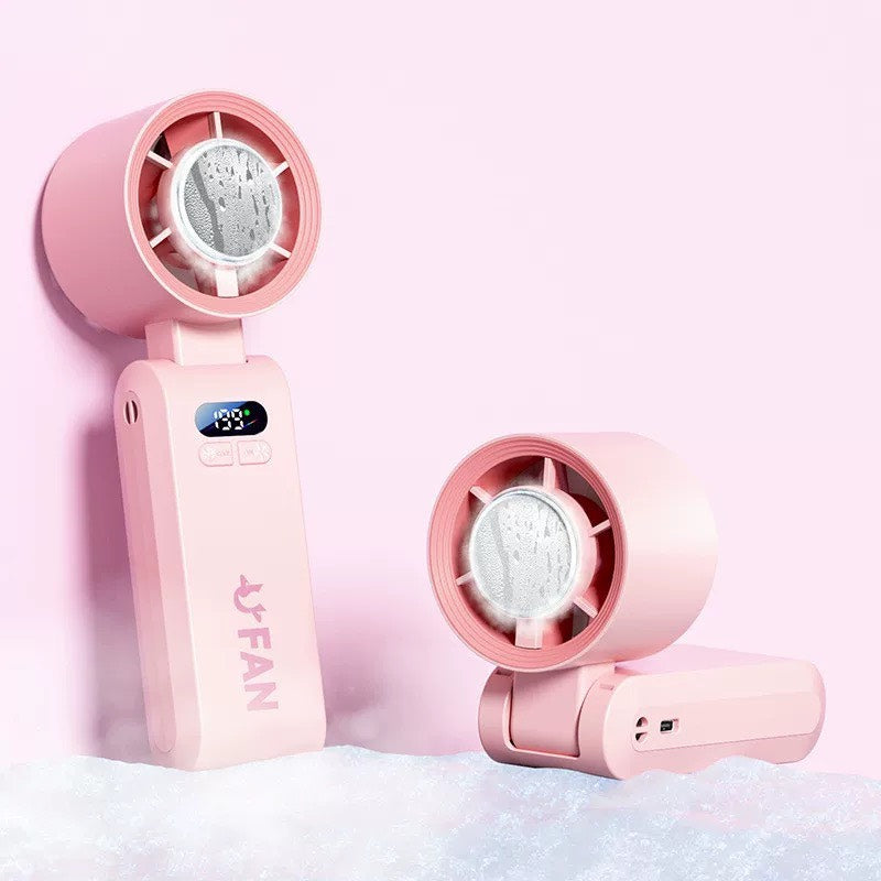 Handheld Portable Turbo Fan with Ice Cooler, Speed (1-199) 5500mAh Rechargeable Personal Fan