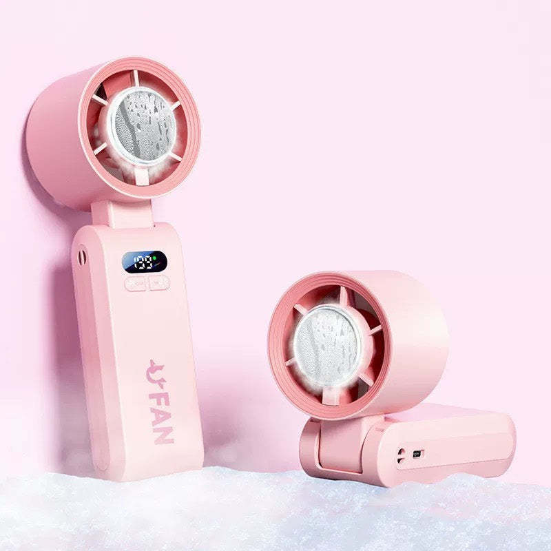 Handheld Portable Turbo Fan with Ice Cooler, Speed (1-199) 5500mAh Rechargeable Personal Fan