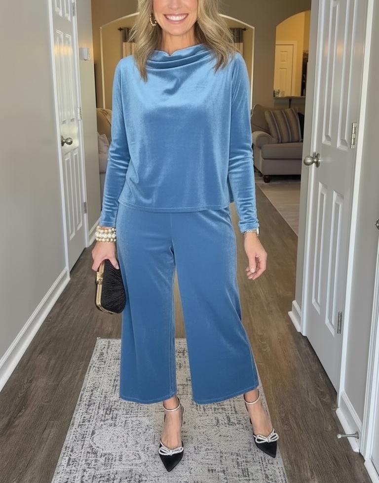 NEW🔥 Stretch Velvet Two-Piece Set