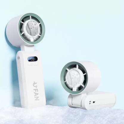Handheld Portable Turbo Fan with Ice Cooler, Speed (1-199) 5500mAh Rechargeable Personal Fan