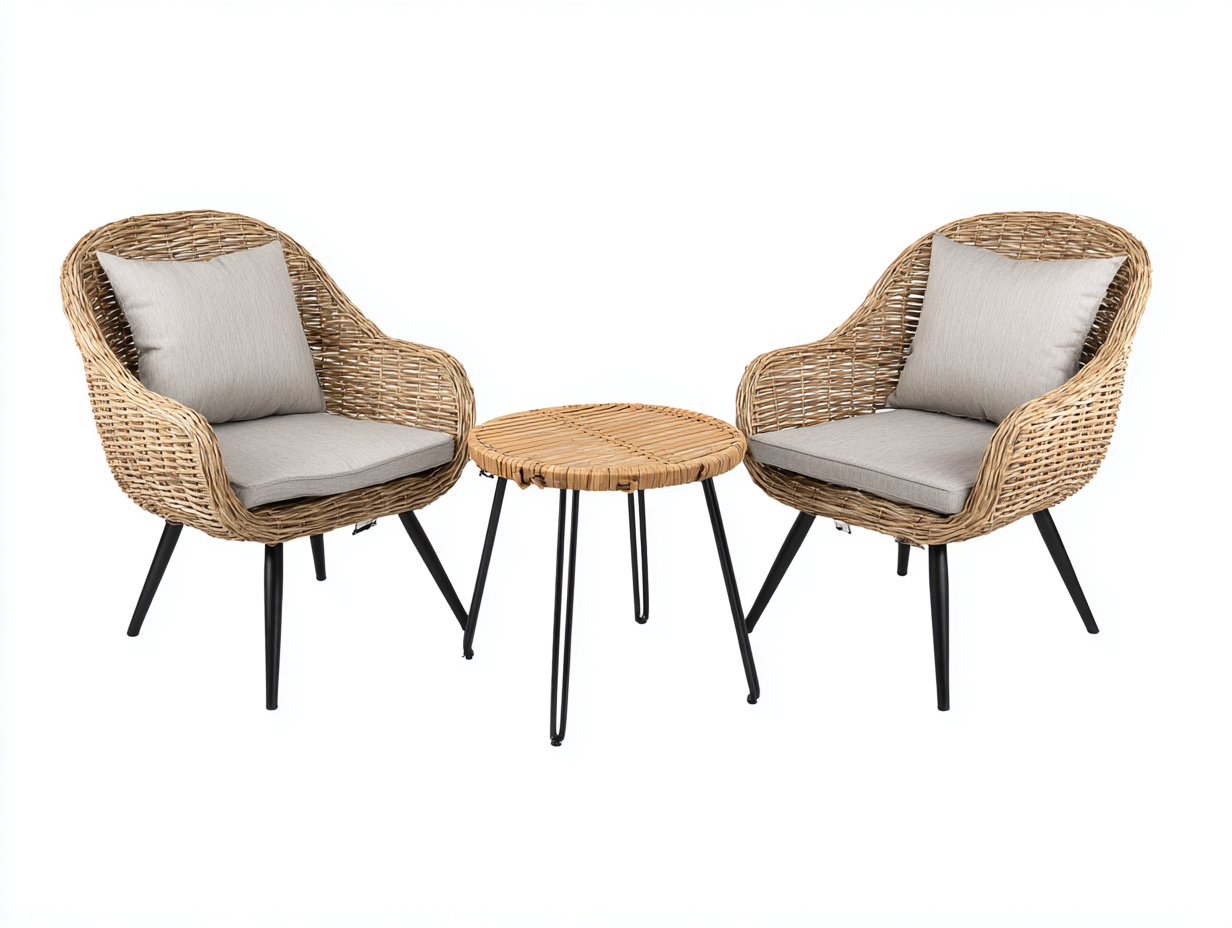 Set salotto da giardino 150x75x78 cm Naturale Stile contemporaneo