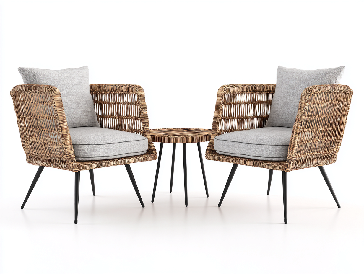 Set salotto da giardino 160x80x78 cm Naturale Stile conviviale