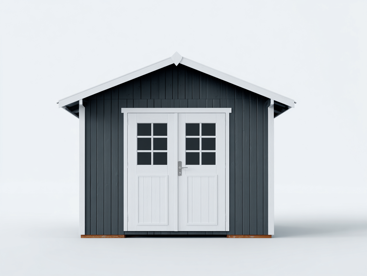 Casetta da giardino 200x180x215 cm Grigio scuro/Bianco Stile moderno