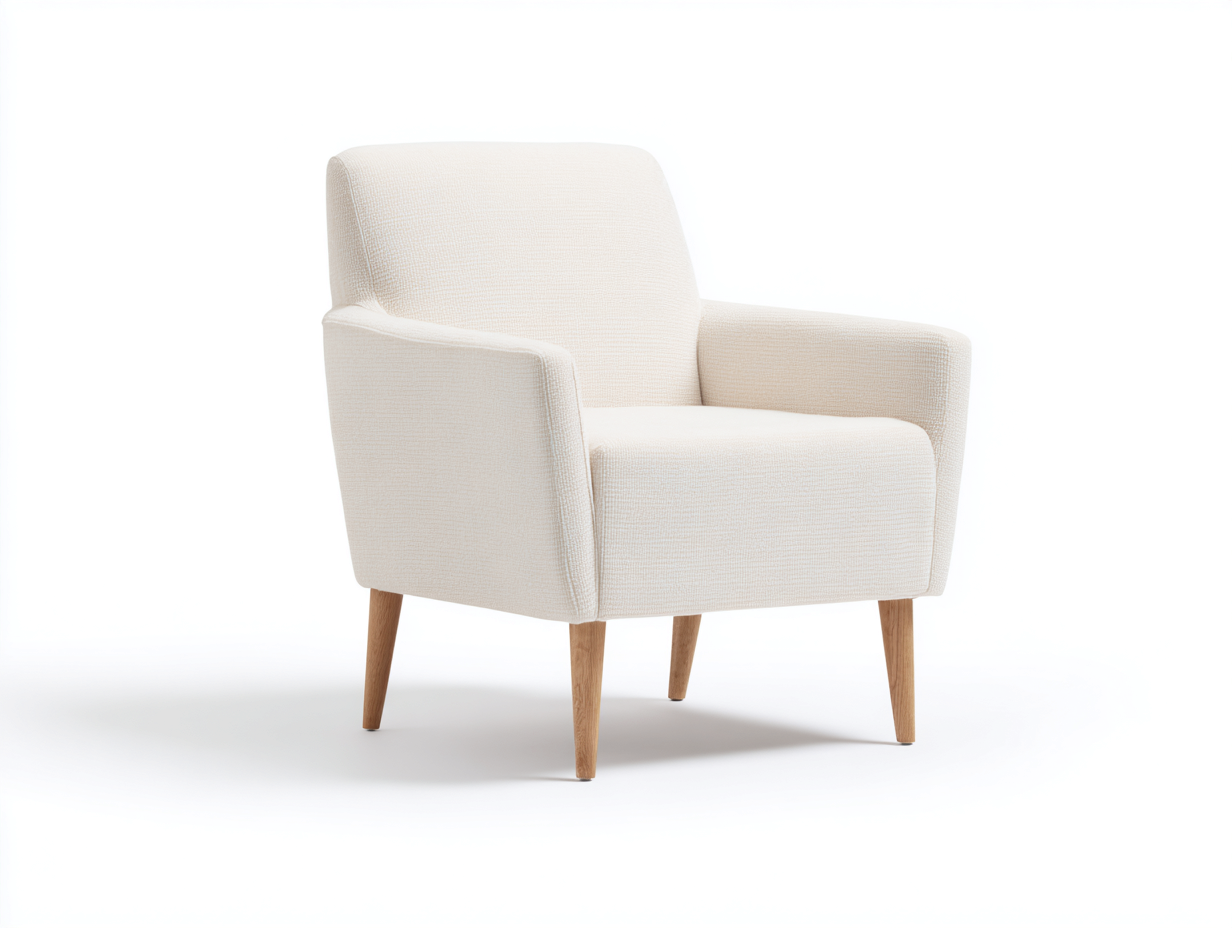Fauteuil en tissu avec structure rembourrée 80x85x90 cm - Beige - Design moderne-Homimyloft