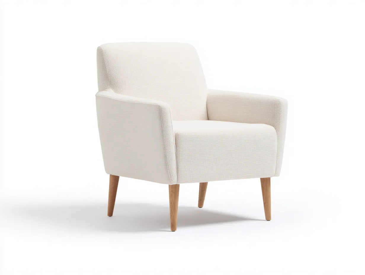 Fauteuil en tissu avec structure rembourrée 80x85x90 cm - Beige - Design moderne-Homimyloft