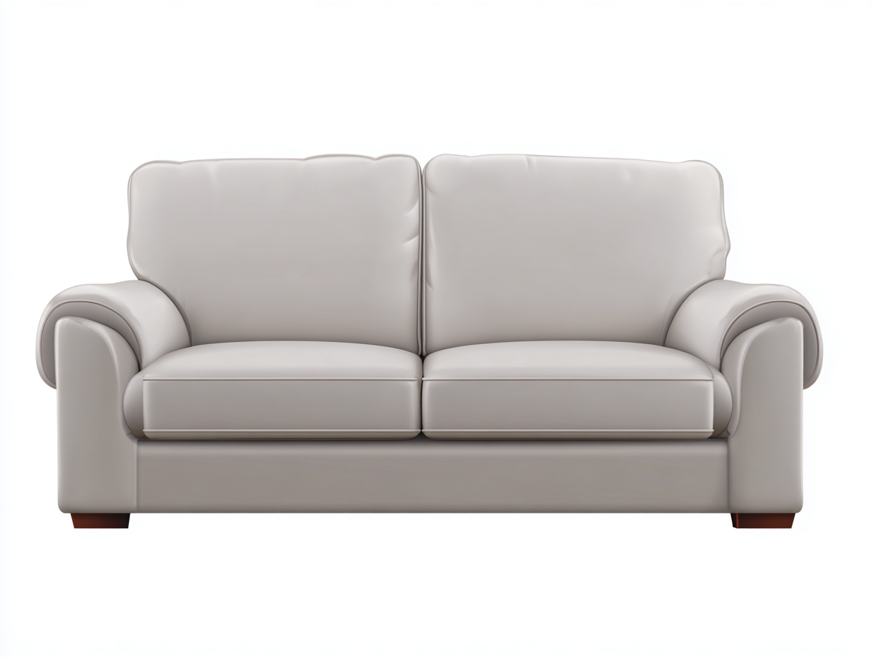 Canapé 2 places en cuir 175x90x95 cm - beige clair - salon - design intemporel-Homimyloft