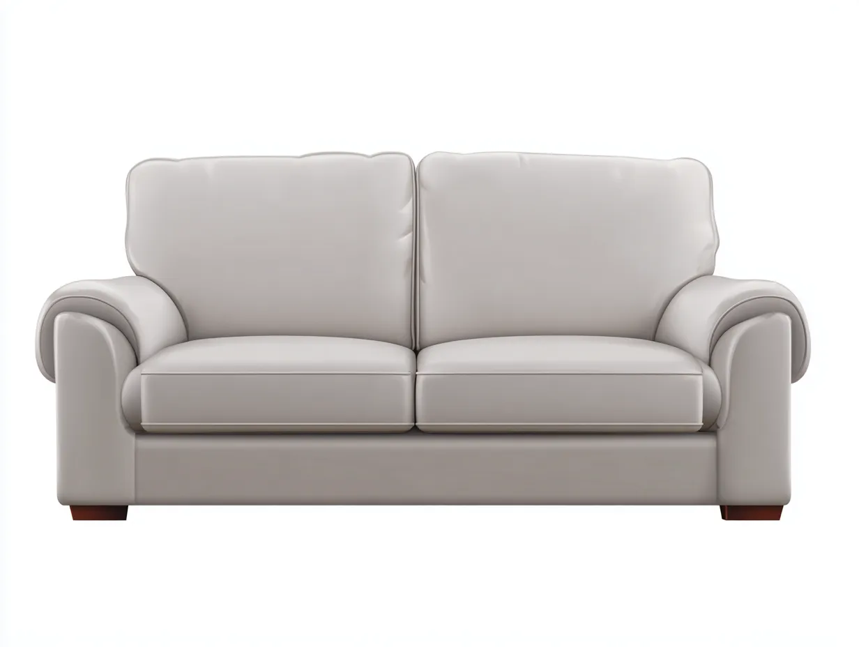 Canapé 2 places en cuir 175x90x95 cm - beige clair - salon - design intemporel-Homimyloft