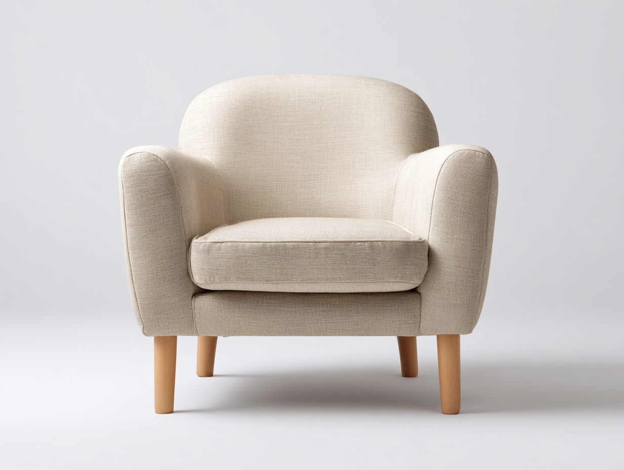 Fauteuil tapissé en tissu 80x78x85 cm - beige - design moderne pour salon-Homimyloft