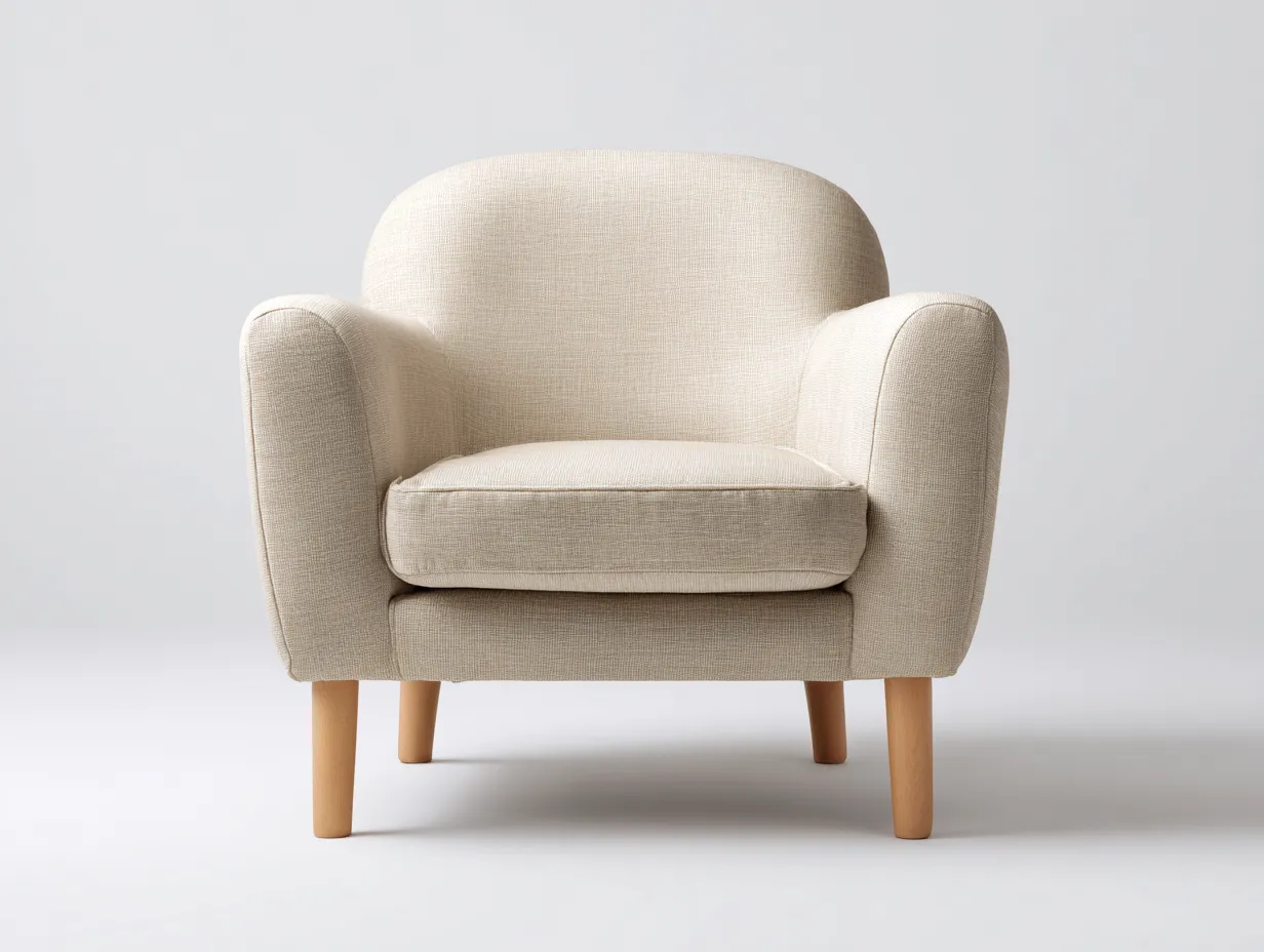 Fauteuil tapissé en tissu 80x78x85 cm - beige - design moderne pour salon-Homimyloft