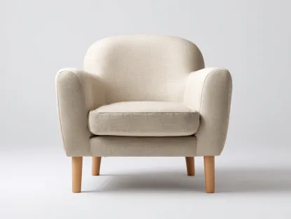 Fauteuil tapissé en tissu 80x78x85 cm - beige - design moderne pour salon-Homimyloft