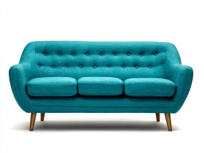 Canapé 3 places en tissu 195x90x85 cm - bleu vert - style vintage-Homimyloft