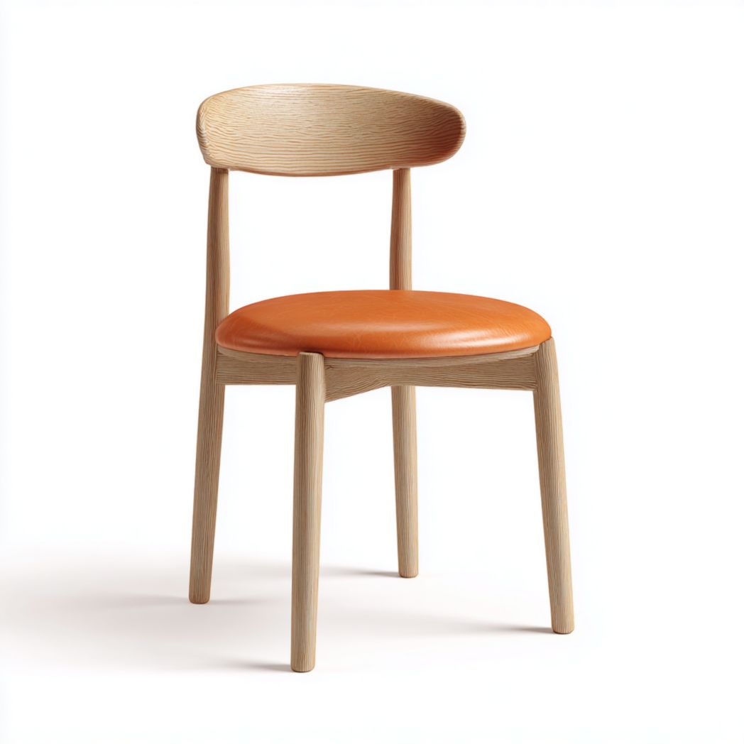 Chaise de salle à manger en bois massif avec assise rembourrée-Girotto Furniture